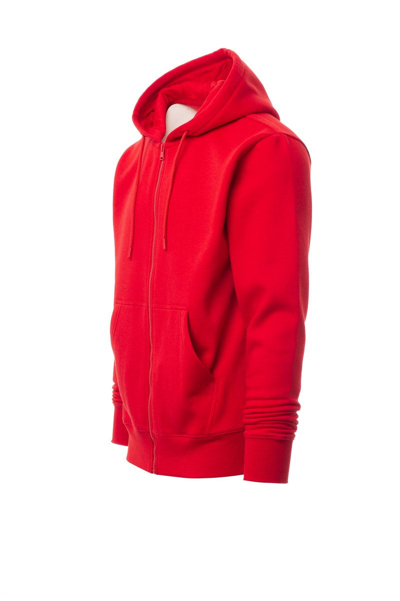 Red Zip Hoodie with Kangaroo Pocket