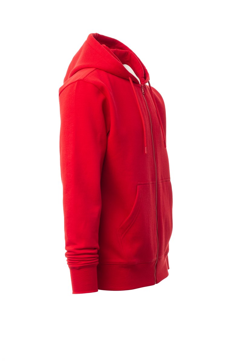 Red Zip Hoodie with Kangaroo Pocket