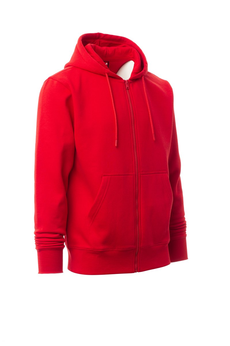 Red Zip Hoodie with Kangaroo Pocket