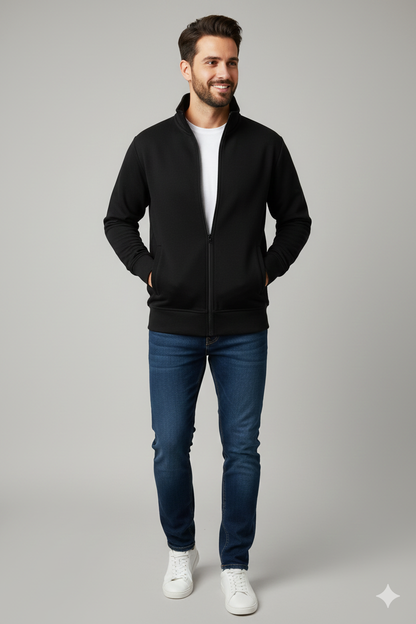 Black Full Zip with Welt Pocket