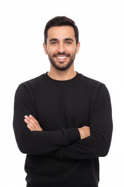 Black Sweatshirt Round Neck (Crew Neck)