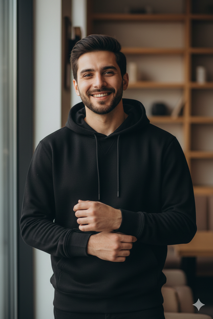 Black Hoodie with Kangaroo Pocket