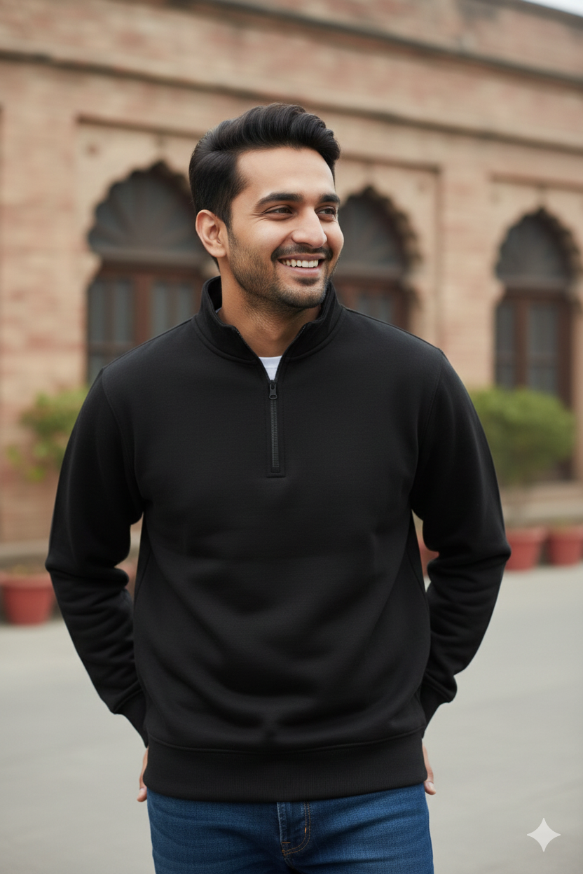 Black Quarter Zipper