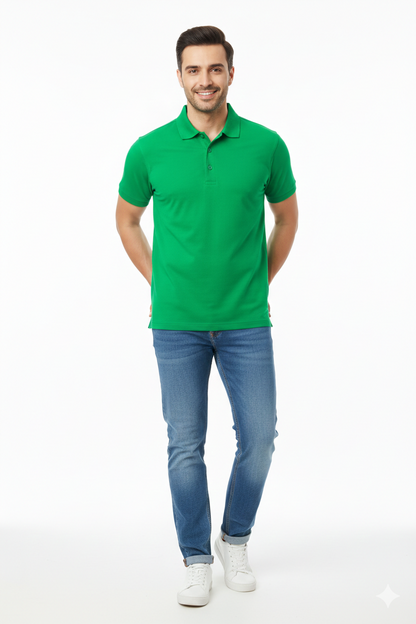 Regular Fit Men's Jersey Polo Light Green