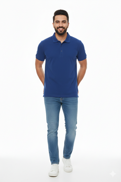 Regular Fit Men's Jersey Polo Royal Blue