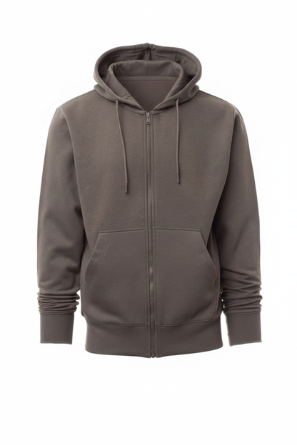 Smoke Zip Hoodie with Kangaroo Pocket