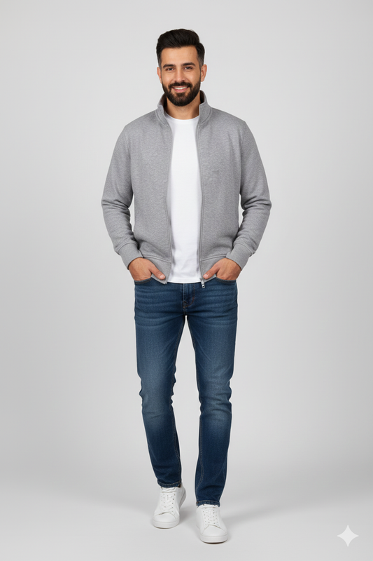 M.Grey Full Zip with Welt Pocket