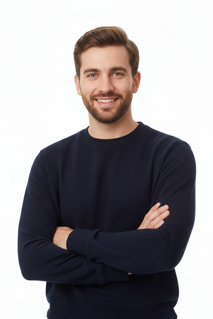 Navy Sweatshirt Round Neck (Crew Neck)