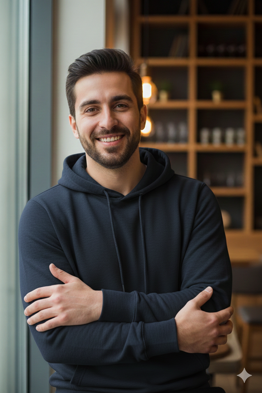 Navy Hoodie with Kangaroo Pocket
