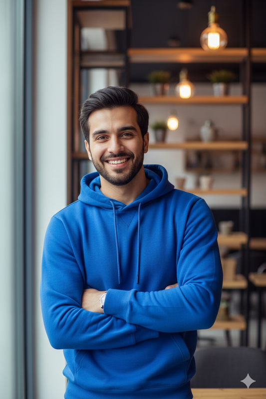Royal Blue Hoodie with Kangaroo Pocket