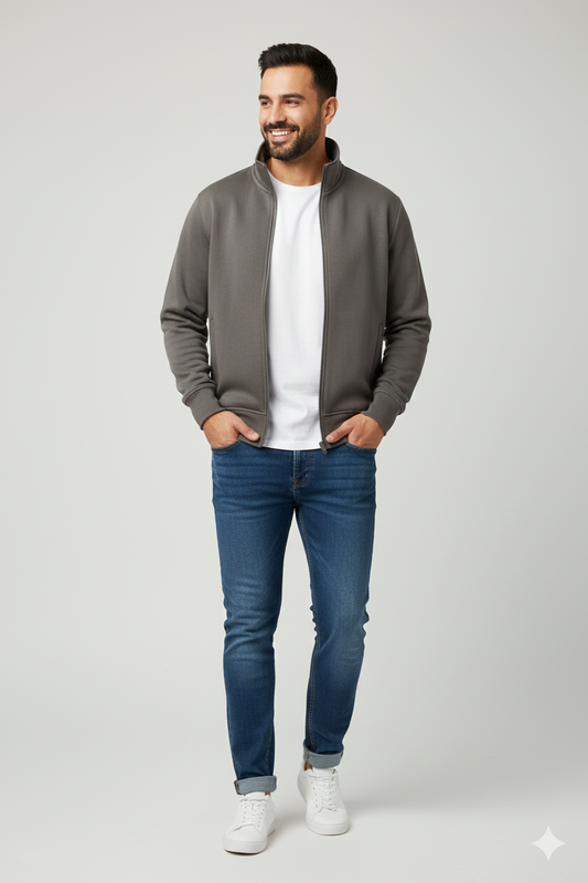 Smoke Full Zip with Welt Pocket